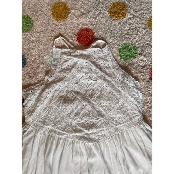 Lulus Imagination Cream Eyelet Lace Mini Dress Size M Cottage Vacation Boho - Picture 4 of 6